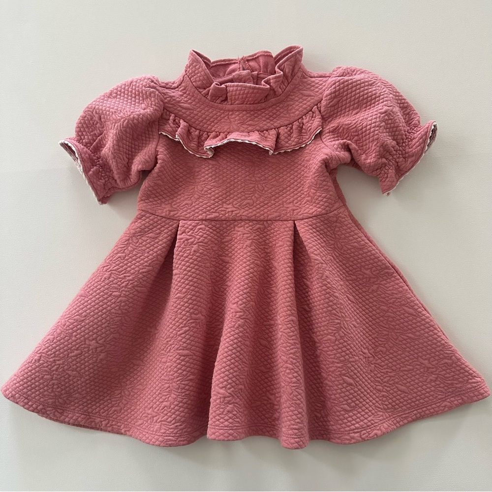 Janie and Jack 3T Toddler Girl Soft Pink Quilted Ruffle Party Dress